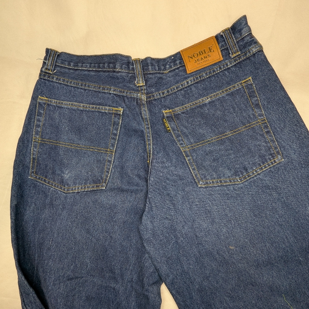 Y2K Unc Baggy Wide Leg NBA Patchwork Jeans - Picture 9 of 14